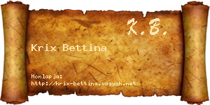 Krix Bettina névjegykártya
